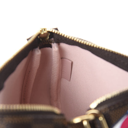 Louis Vuitton Damier Ebene 2020 Christmas Animation Big Wheel Mini Pochette Accessories Rose Ballerine 5 of 5