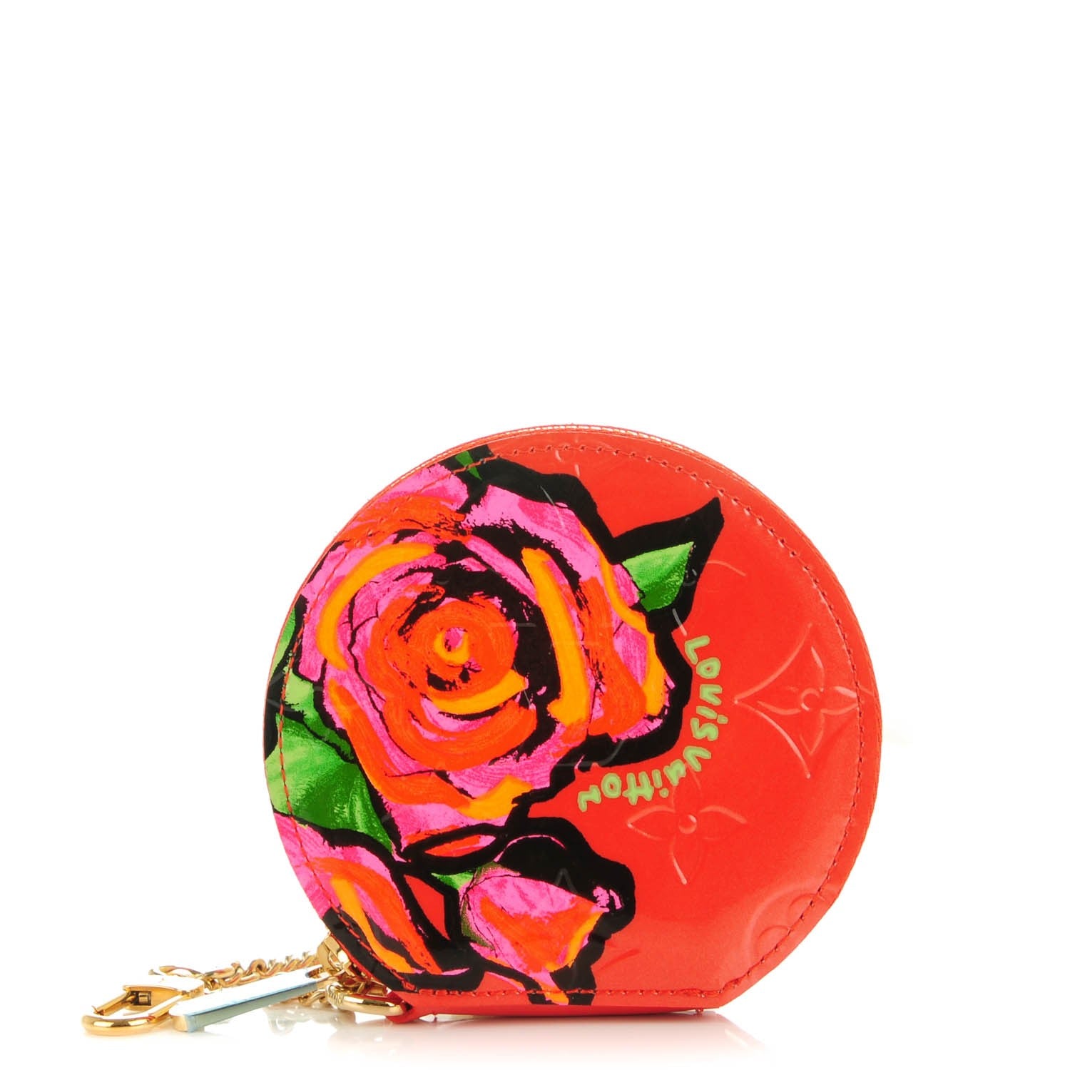 Louis Vuitton Vernis Roses Chapeau Coin Purse Orange Sunset 1 of 7