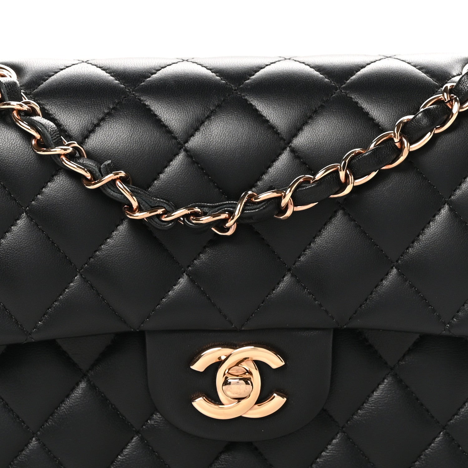 Chanel Lambskin Quilted Small Double Flap Black 7 of 11