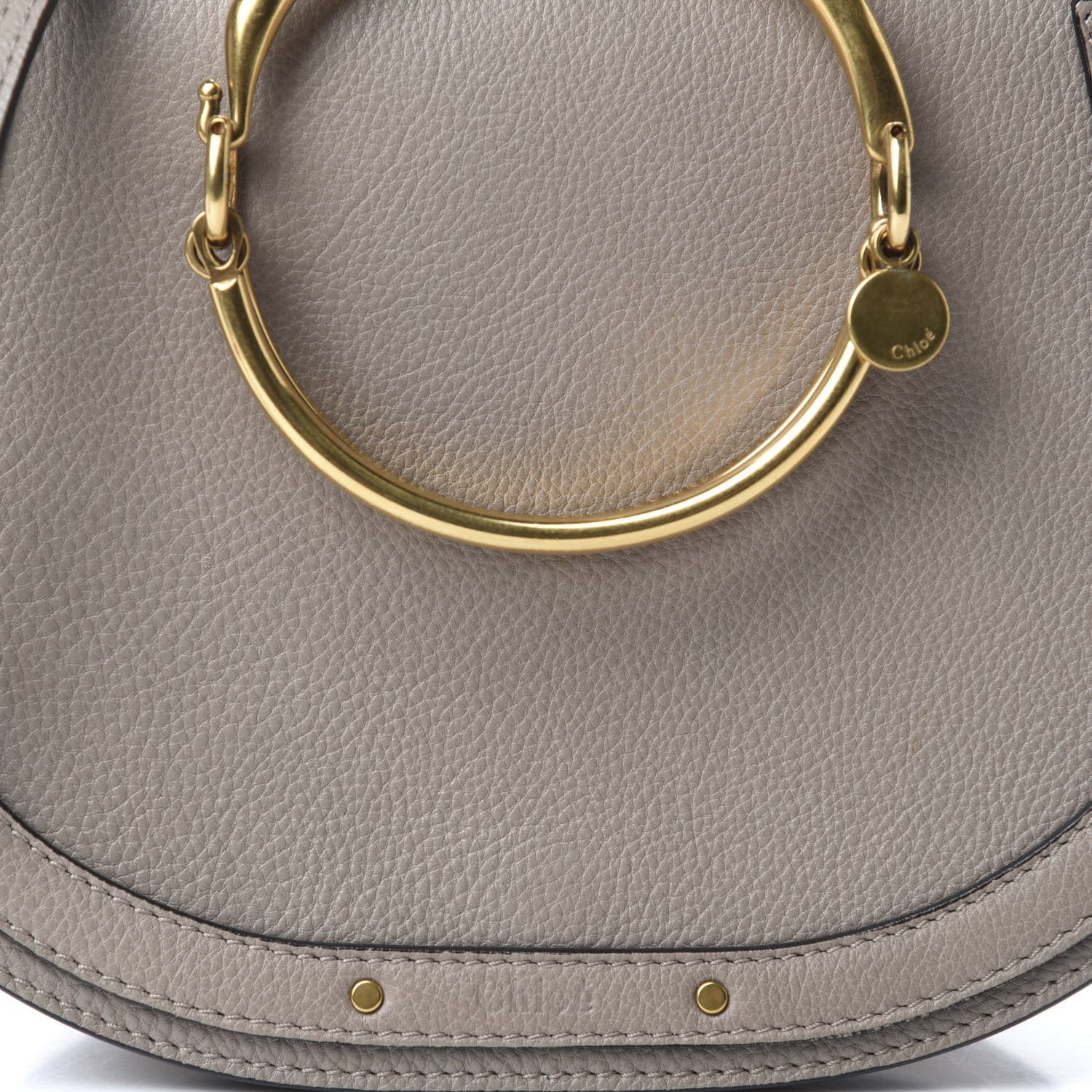 Chloe Calfskin Suede Medium Nile Bracelet Bag Motty Grey 9 of 9
