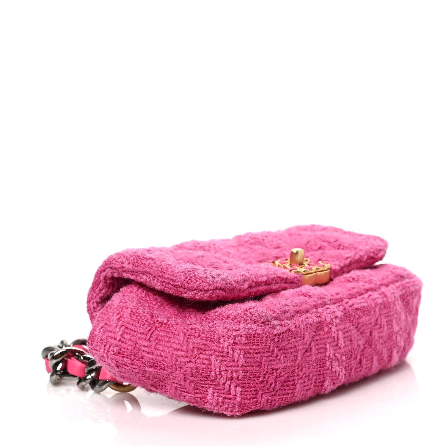 Chanel Tweed Quilted Chanel 19 Waist Bag Pink 4 of 9