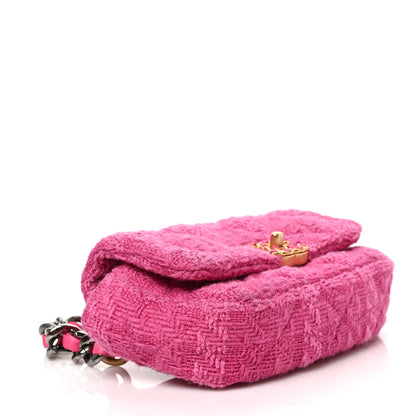 Chanel Tweed Quilted Chanel 19 Waist Bag Pink 4 of 9