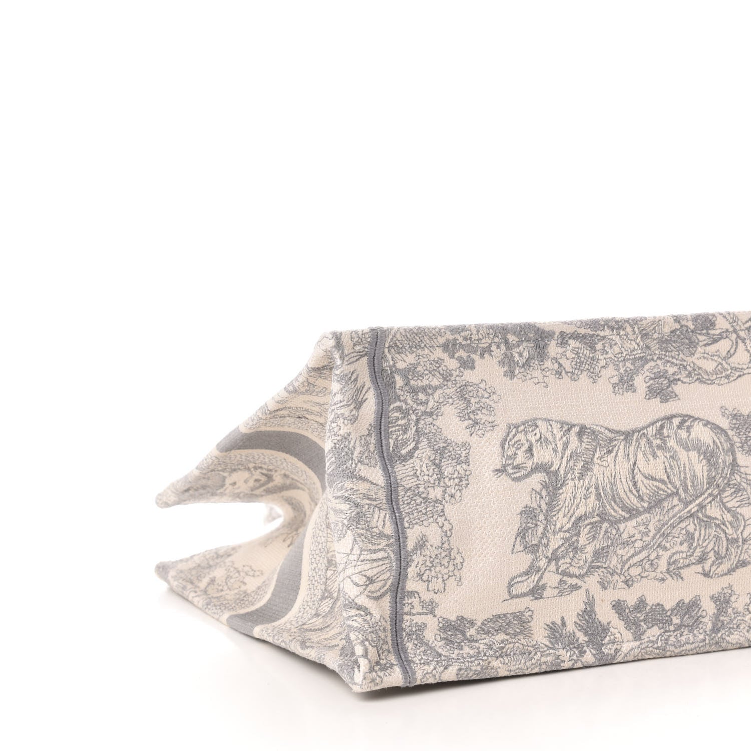 Christian Dior Canvas Embroidered Medium Dioriviera Toile De Jouy Book Tote Gray 10 of 12