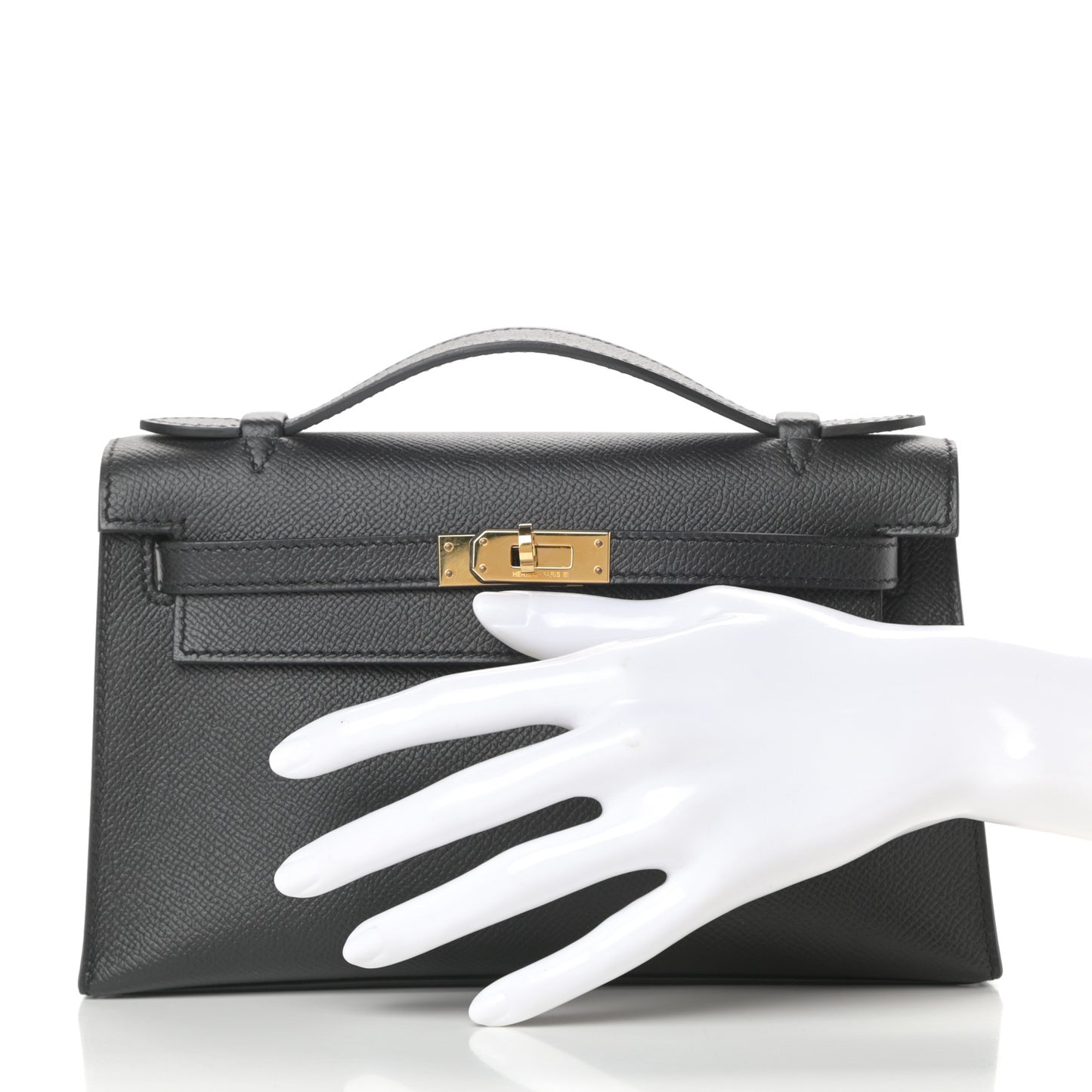 Epsom Kelly Pochette Clutch Black