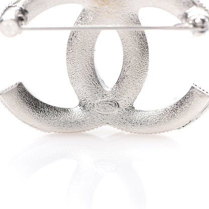 Chanel Crystal CC Brooch Silver 3 of 4