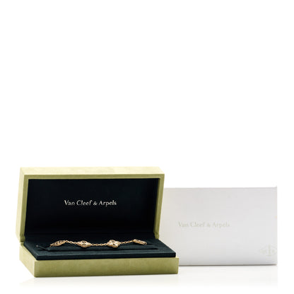 Van Cleef & Arpels 18K Yellow Gold 5 Motifs Guilloche Vintage Alhambra Bracelet 5 of 5