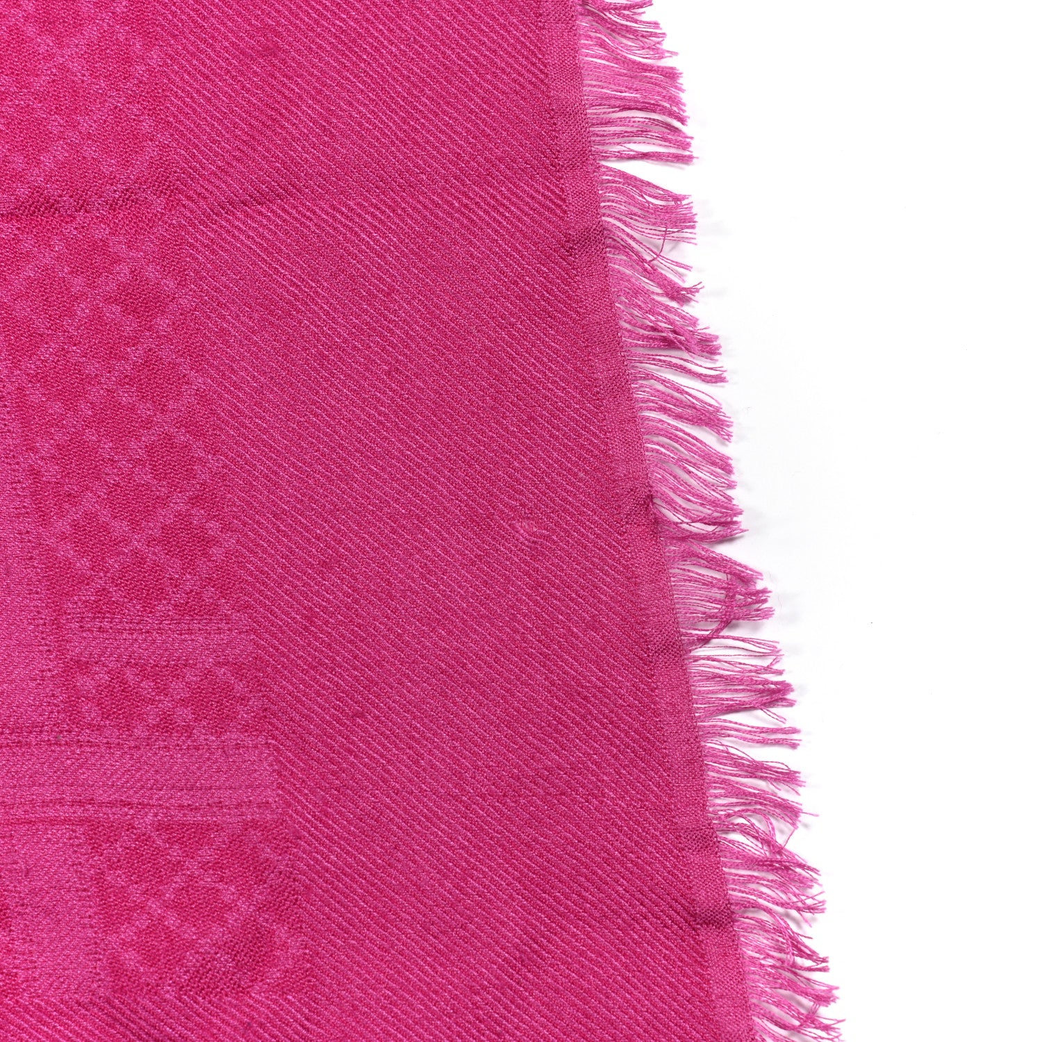 Gucci Wool Silk Diamante Fringe Shawl Fuchsia 4 of 6