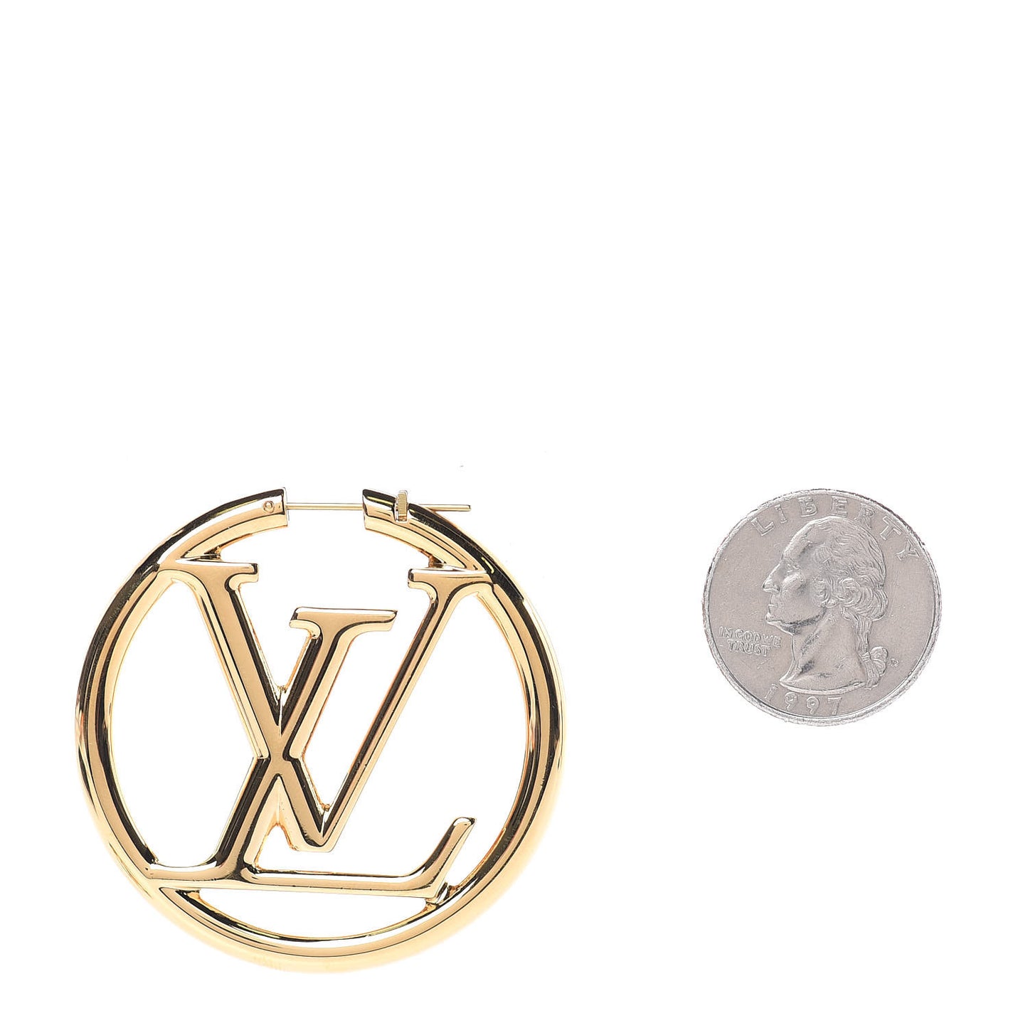 Metal Louise Hoop Earrings Gold