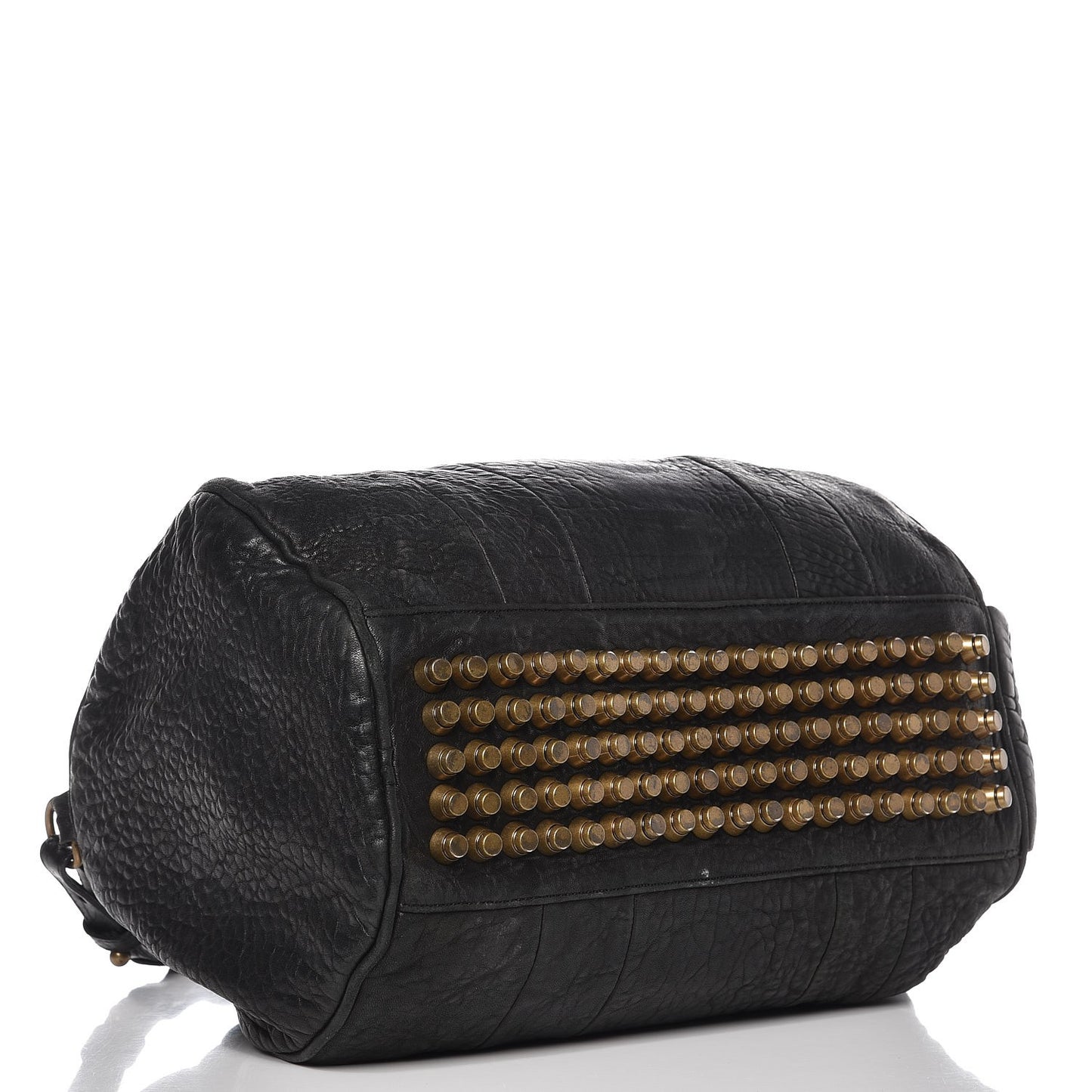 Pebbled Lambskin Rocco Black Antique Brass Hardware