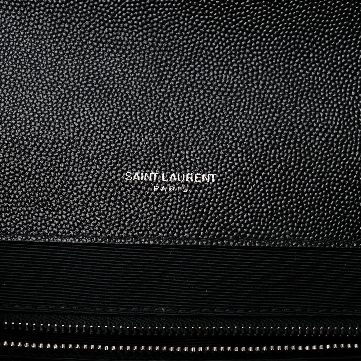 Grain De Poudre Textured Mixed Matelasse Large Triquilt Monogram Satchel Black