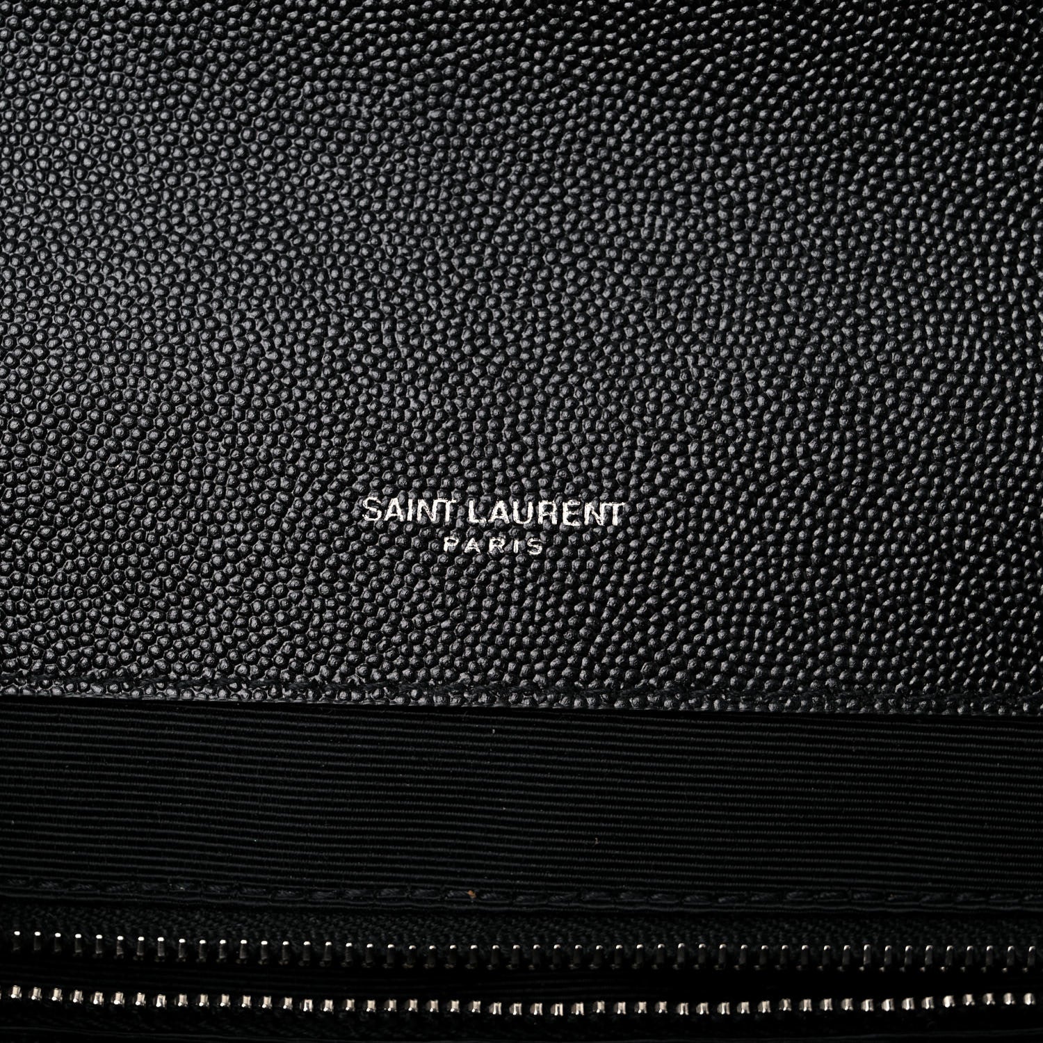 Saint Laurent Grain De Poudre Textured Mixed Matelasse Large Triquilt Monogram Satchel Black 5 of 8