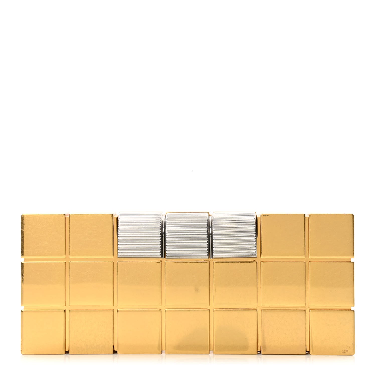 Bottega Veneta Brass Geometric Minaudiere Clutch Gold 1 of 6