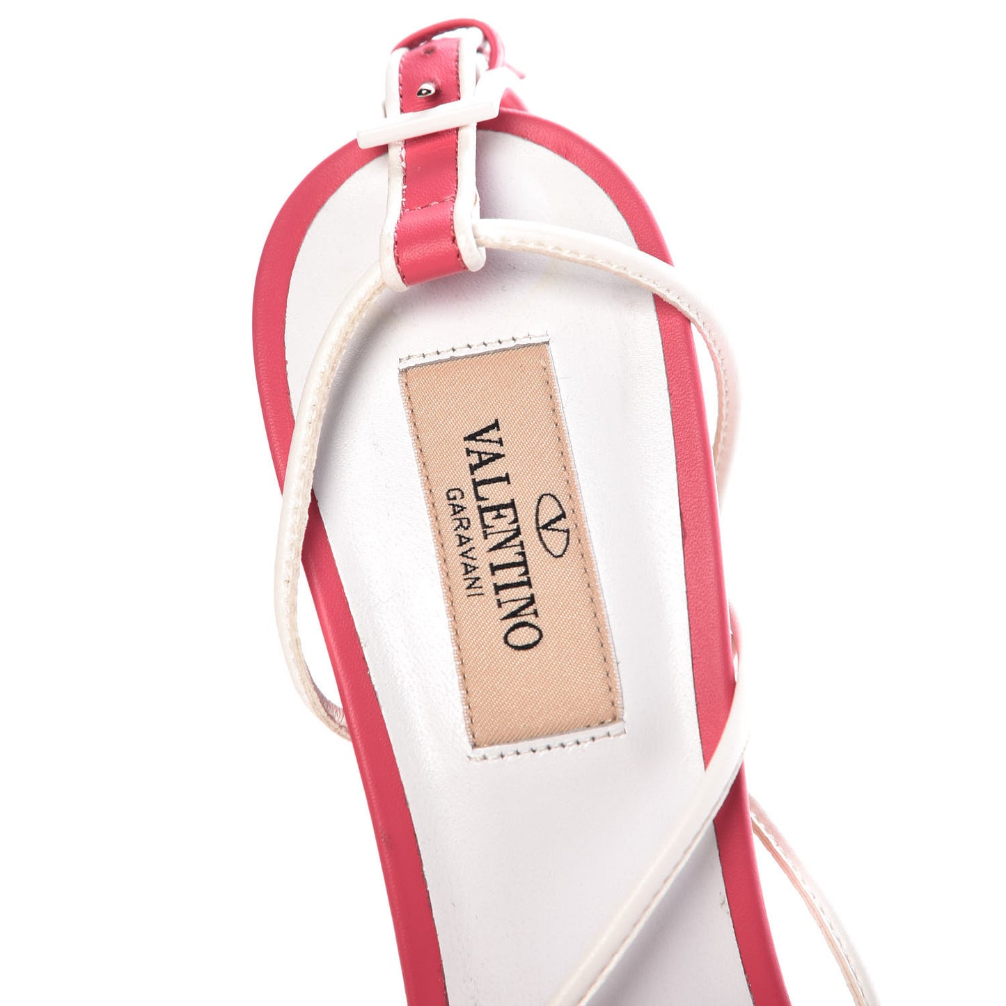 Calfskin Free Rockstud Crisscross Slingback 85mm Sandals 39 Shadow Pink Optic White