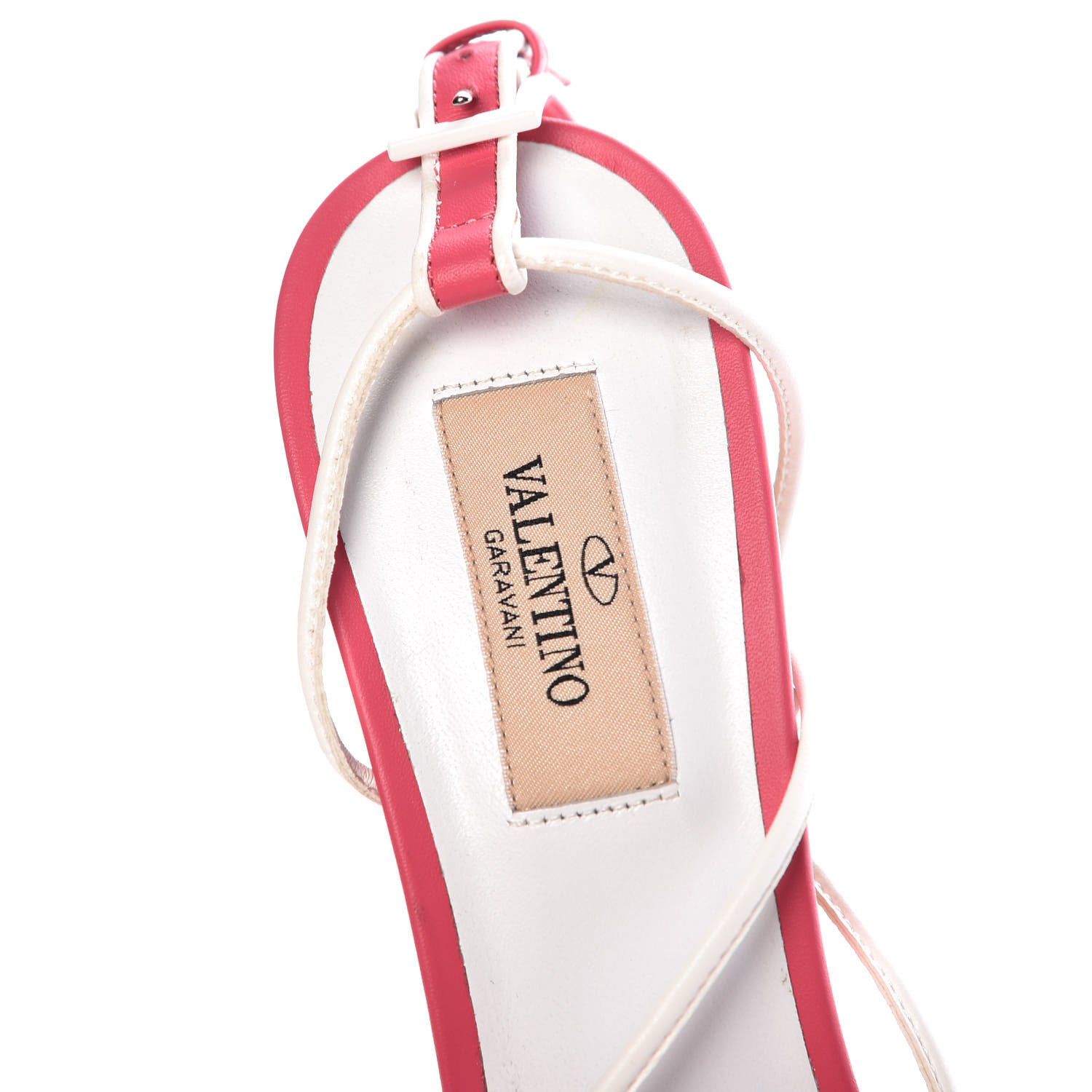 Valentino Garavani Calfskin Free Rockstud Crisscross Slingback 85mm Sandals 39 Shadow Pink Optic White 6 of 17
