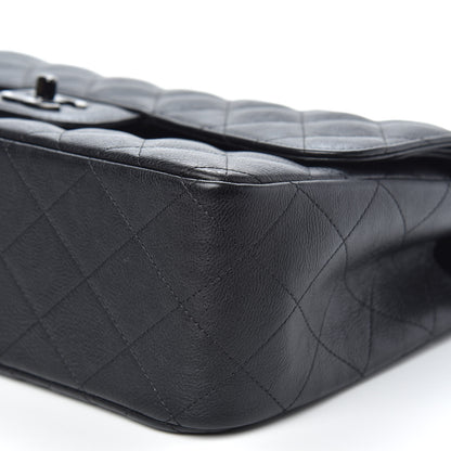 Chanel Crumpled Calfskin Quilted Jumbo Double Flap So Black 9 of 12