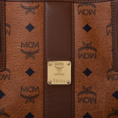 MCM Visetos Large Liz Reversible Shopper Tote Cognac 12 of 13