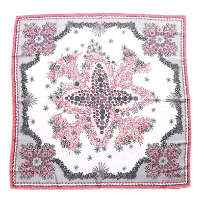 Louis Vuitton Silk Monogram Coral Square Scarf Pearl Grey 1 of 4