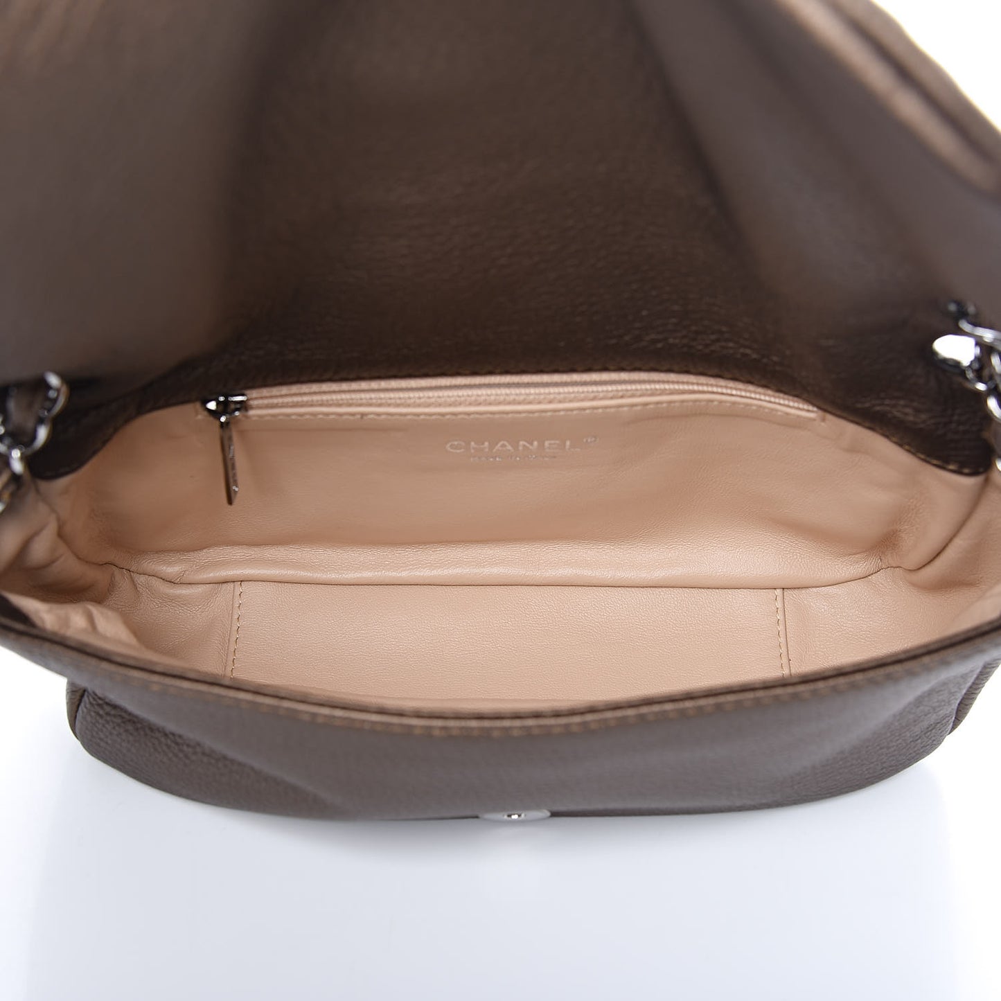 Metallic Deerskin Small Luxe Ligne Flap Bronze