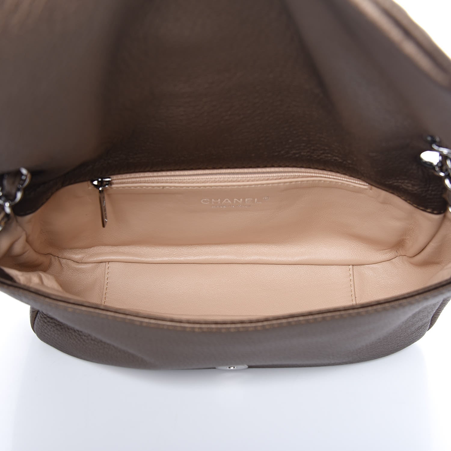 Chanel Metallic Deerskin Small Luxe Ligne Flap Bronze 5 of 9