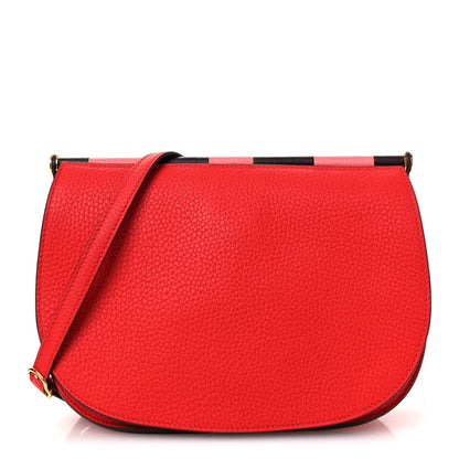 Hermes Taurillon Clemence Chevre Mysore Saut 25 Rouge De Coeur Rose Azalee Rouge Sellier 1 of 12
