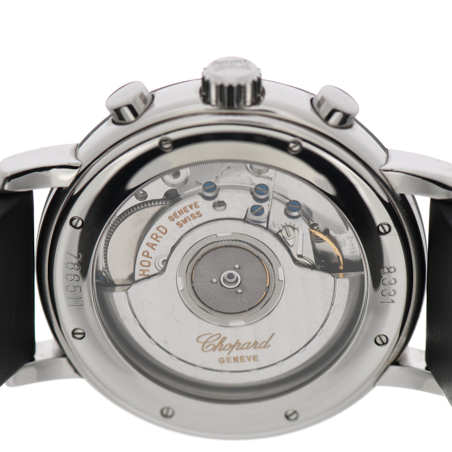 Stainless Steel Rubber 39mm Mille Miglia Chronograph Automatic Watch Black