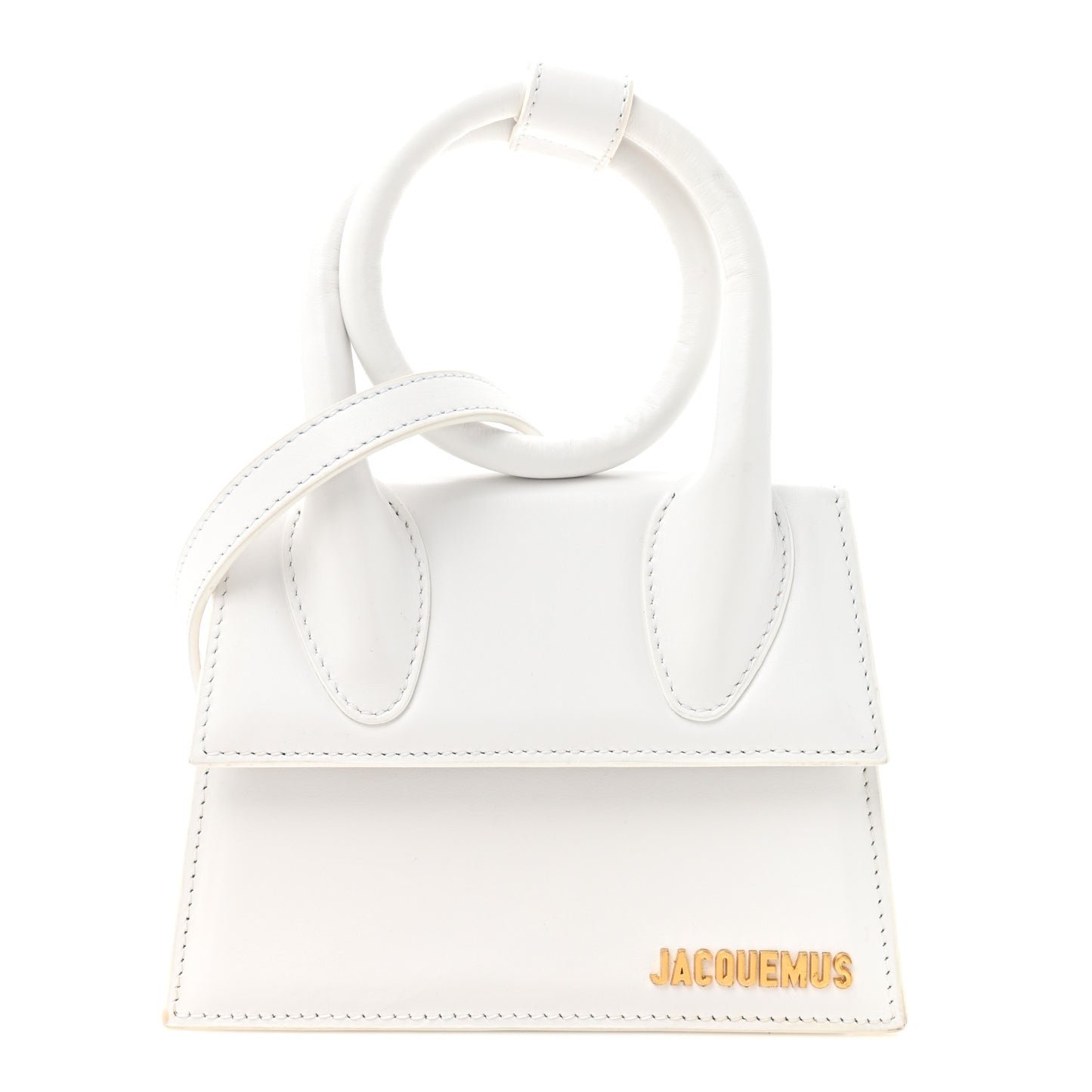 Smooth Calfskin Le Chiquito Noeud White