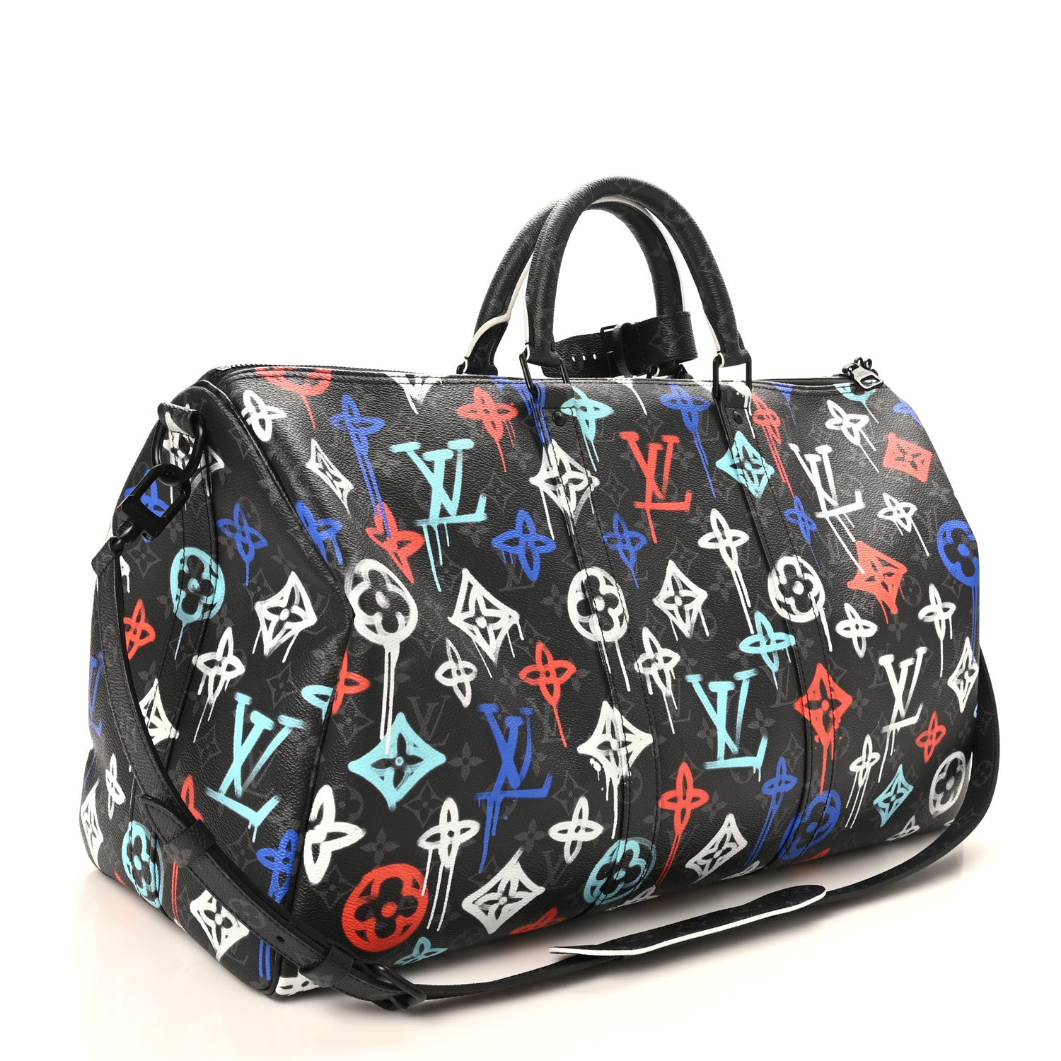 Louis Vuitton Monogram Eclipse LV Graffiti Keepall Bandouliere 50 Multicolor 2 of 8