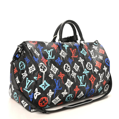 Louis Vuitton Monogram Eclipse LV Graffiti Keepall Bandouliere 50 Multicolor 2 of 8