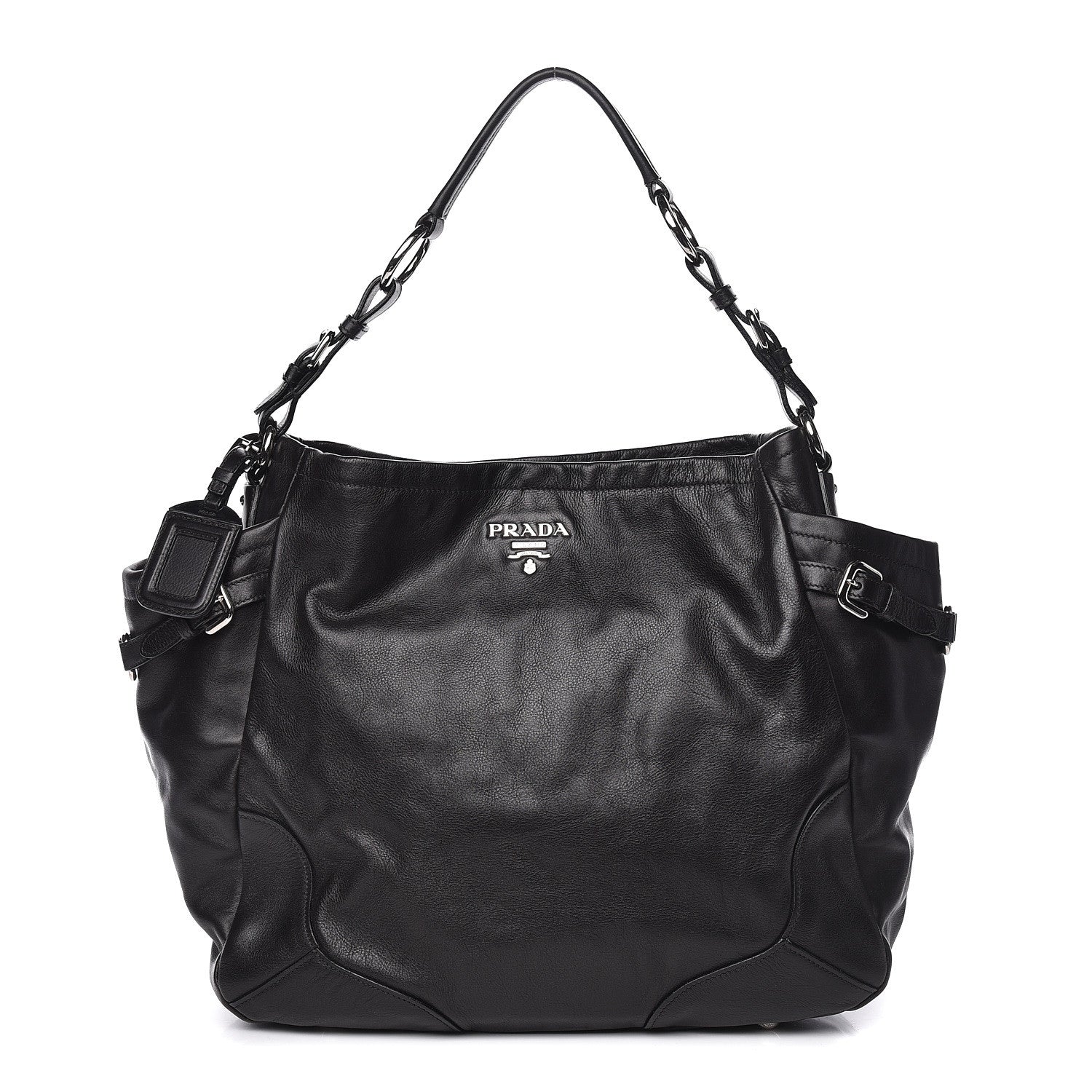 Prada Soft Calf Two Pocket Hobo Black 1 of 11