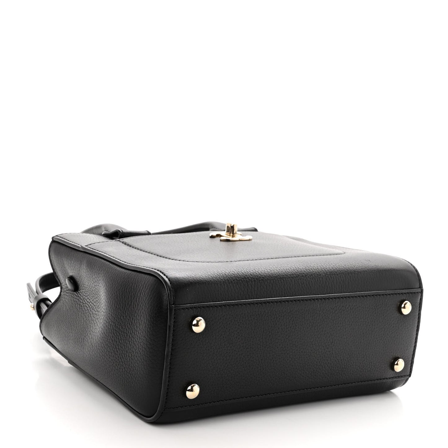 Grained Calfskin Mini Neo Executive Shopper Tote Black