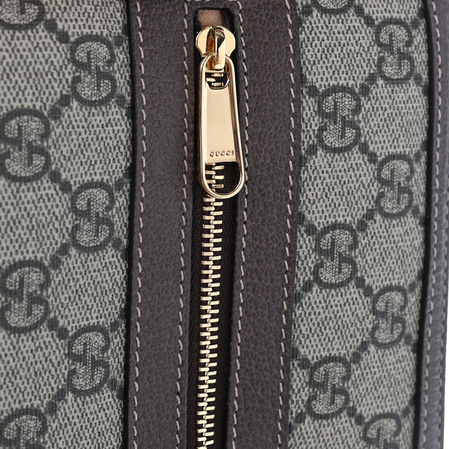 GG Supreme Monogram Large Ophidia Pouch Clutch Brown