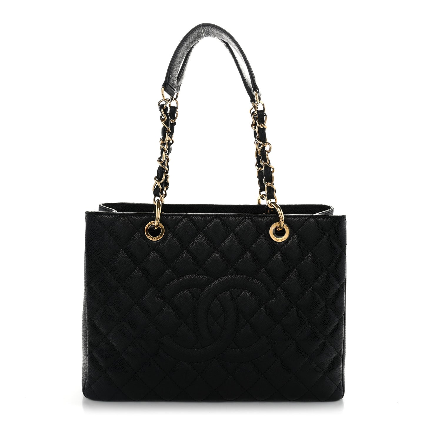 Caviar Quilted Grand Shopping Tote GST Black