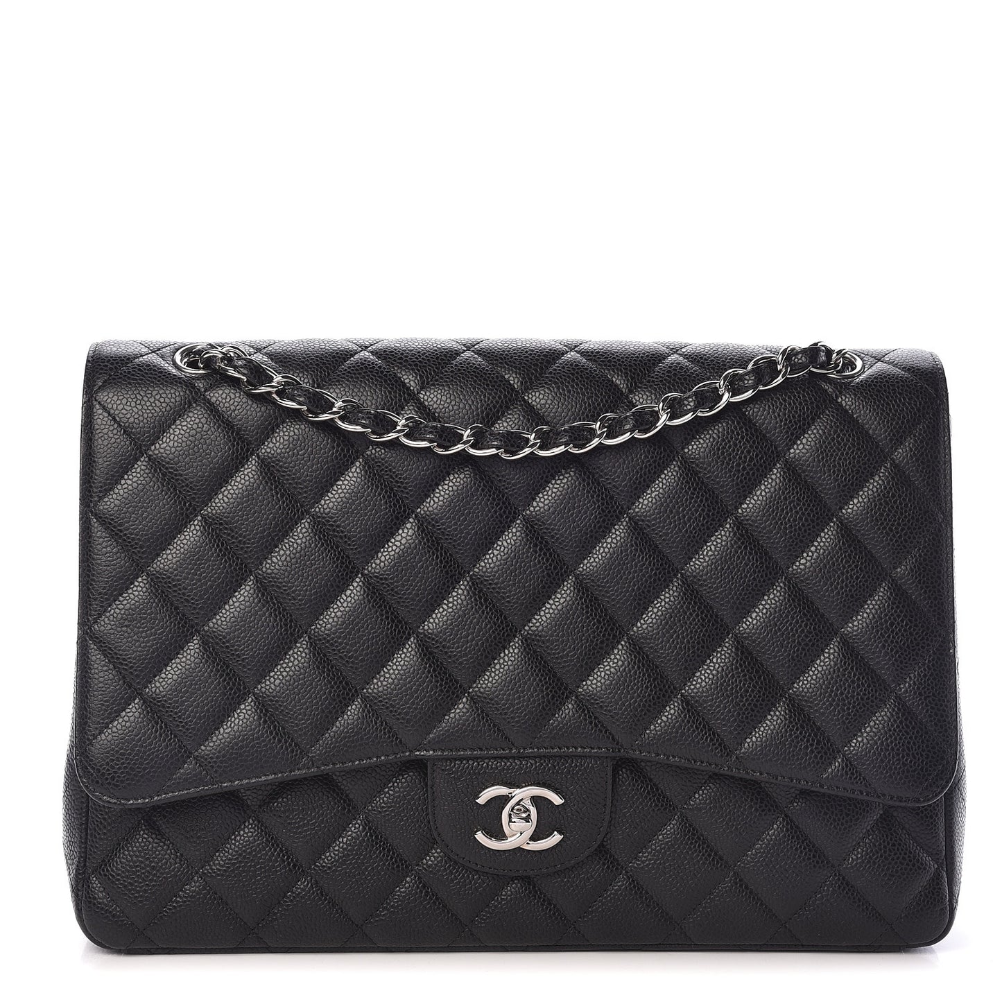Caviar Quilted Maxi Single Flap Black