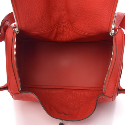 Hermes Taurillon Clemence Lindy 30 Rouge Tomate 5 of 14