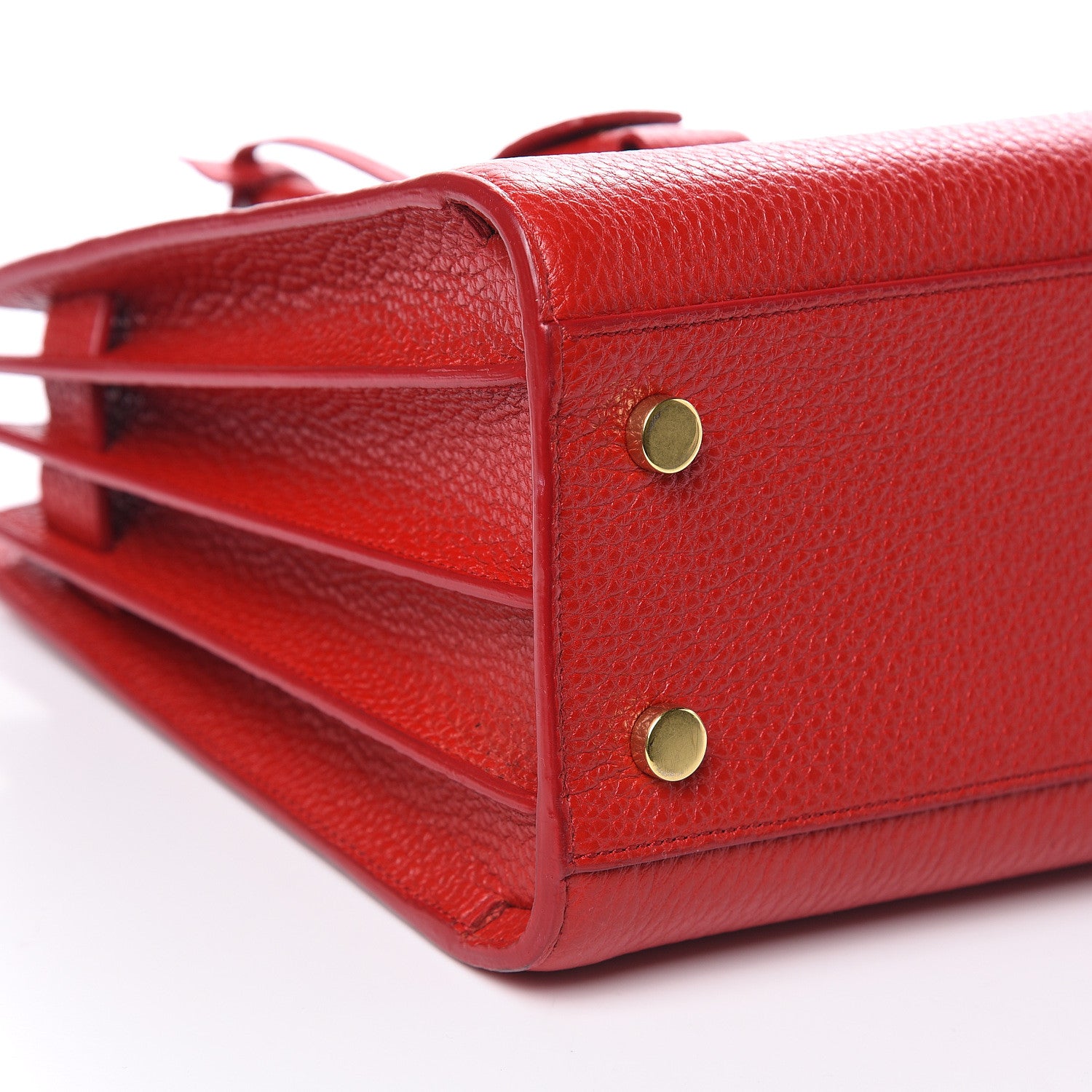 Saint Laurent Grained Calfskin Baby Sac De Jour Lipstick Red 9 of 12