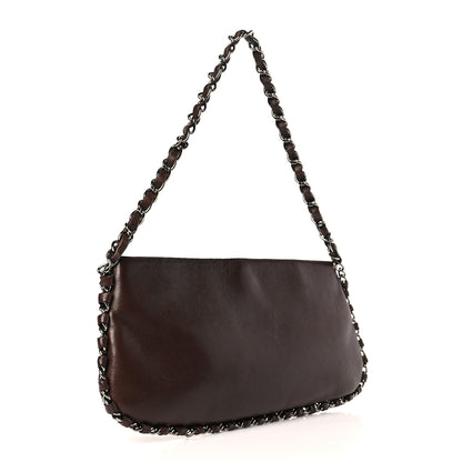 Chanel Calfskin Logo Pochette Brown 3 of 9