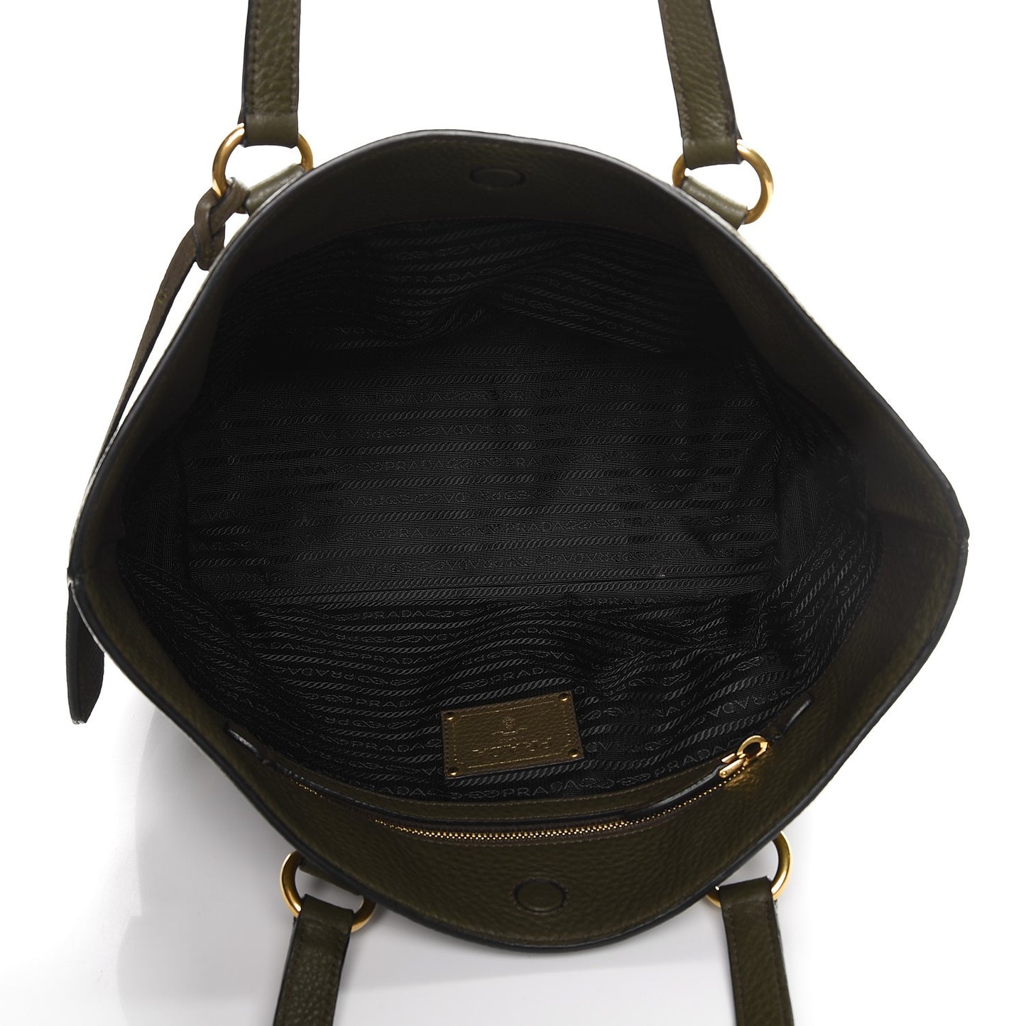 Vitello Daino Logo Tote Dark Green