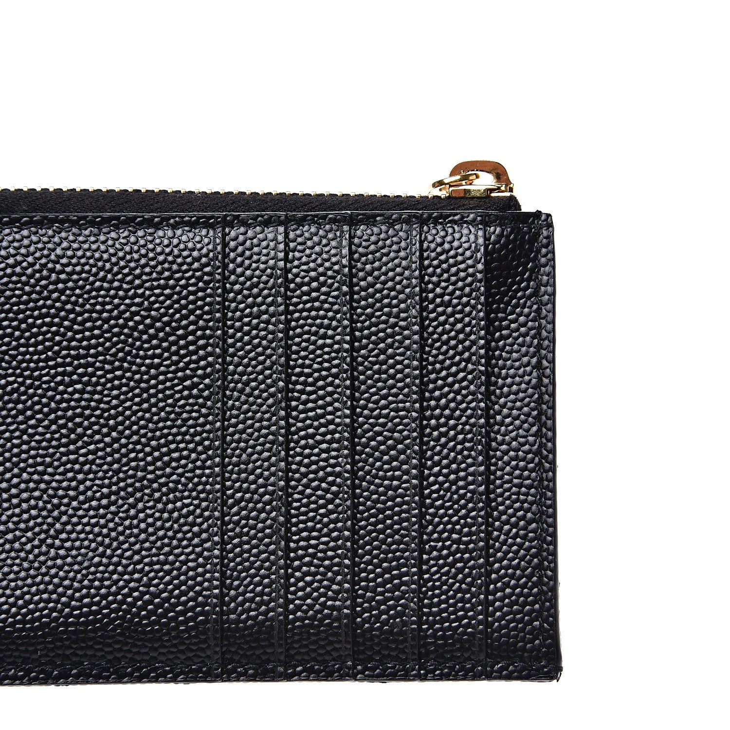 Saint Laurent Monogram Grain de Poudre 5 Fragments Zip Pouch Card Holder Black 6 of 7