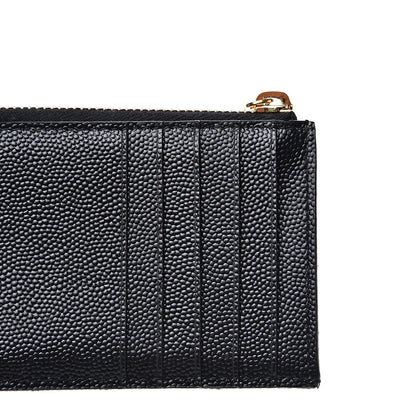 Saint Laurent Monogram Grain de Poudre 5 Fragments Zip Pouch Card Holder Black 6 of 7