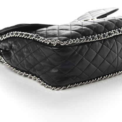 Chanel Washed Lambskin Quilted Maxi Chain Around Flap Black 6 of 10