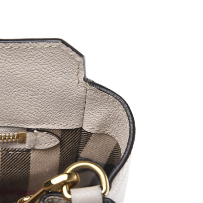 Burberry Soft Grain Calfskin Medium Buckle Tote Limestone 6 of 14