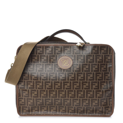Fendi Glazed Fabric FF 1974 Karligraphy Large Travel Bag Tobacco 1 of 13
