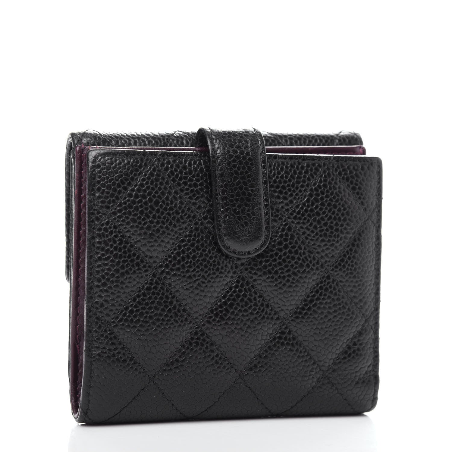 Chanel Caviar Quilted Compact French Flap Wallet Black 3 of 9