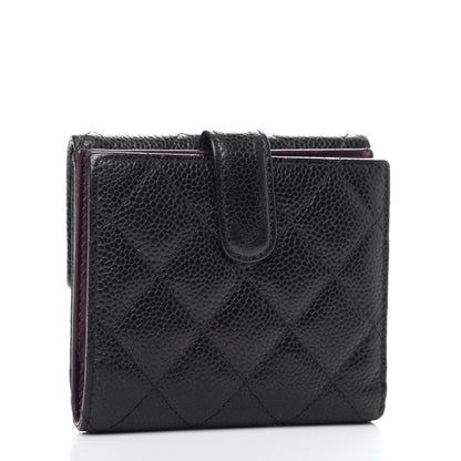 Chanel Caviar Quilted Compact French Flap Wallet Black 3 of 9