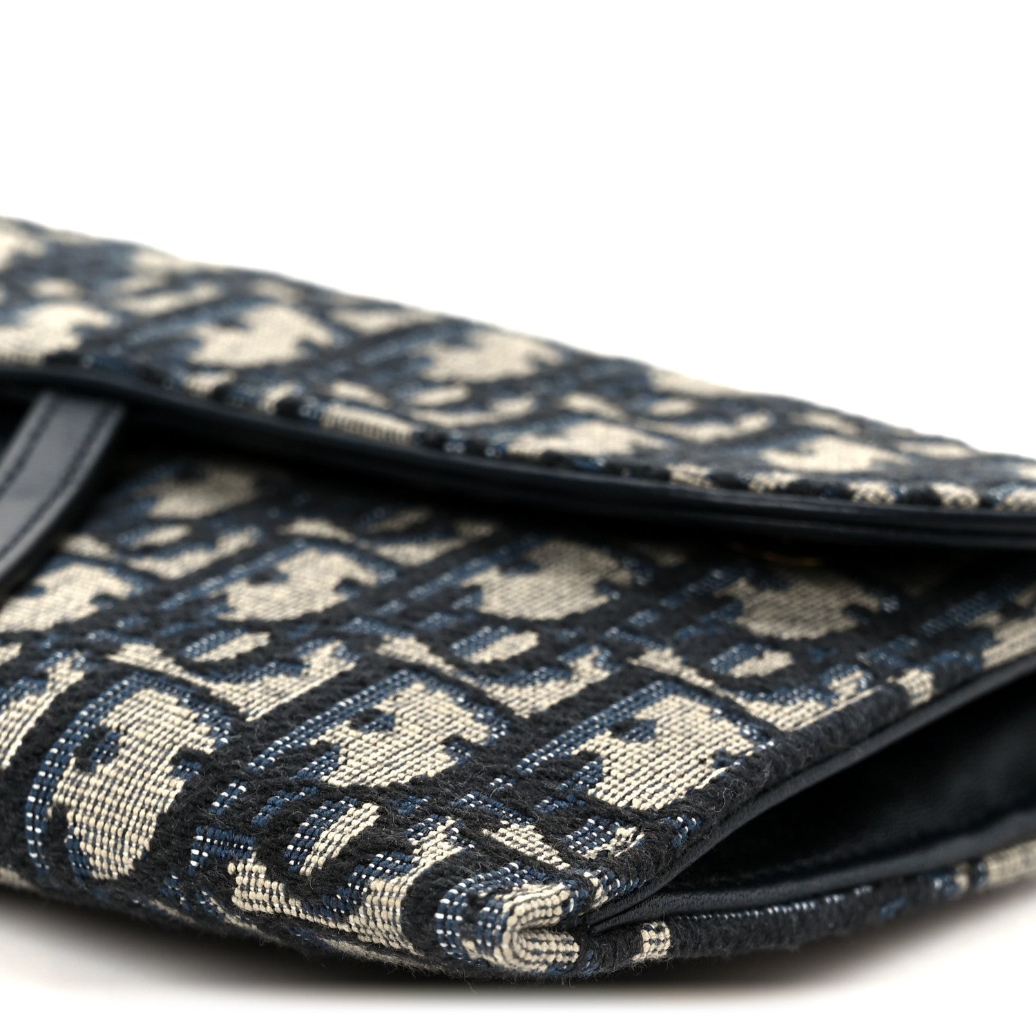 Christian Dior Oblique Saddle Chain Long Wallet Blue 13 of 14