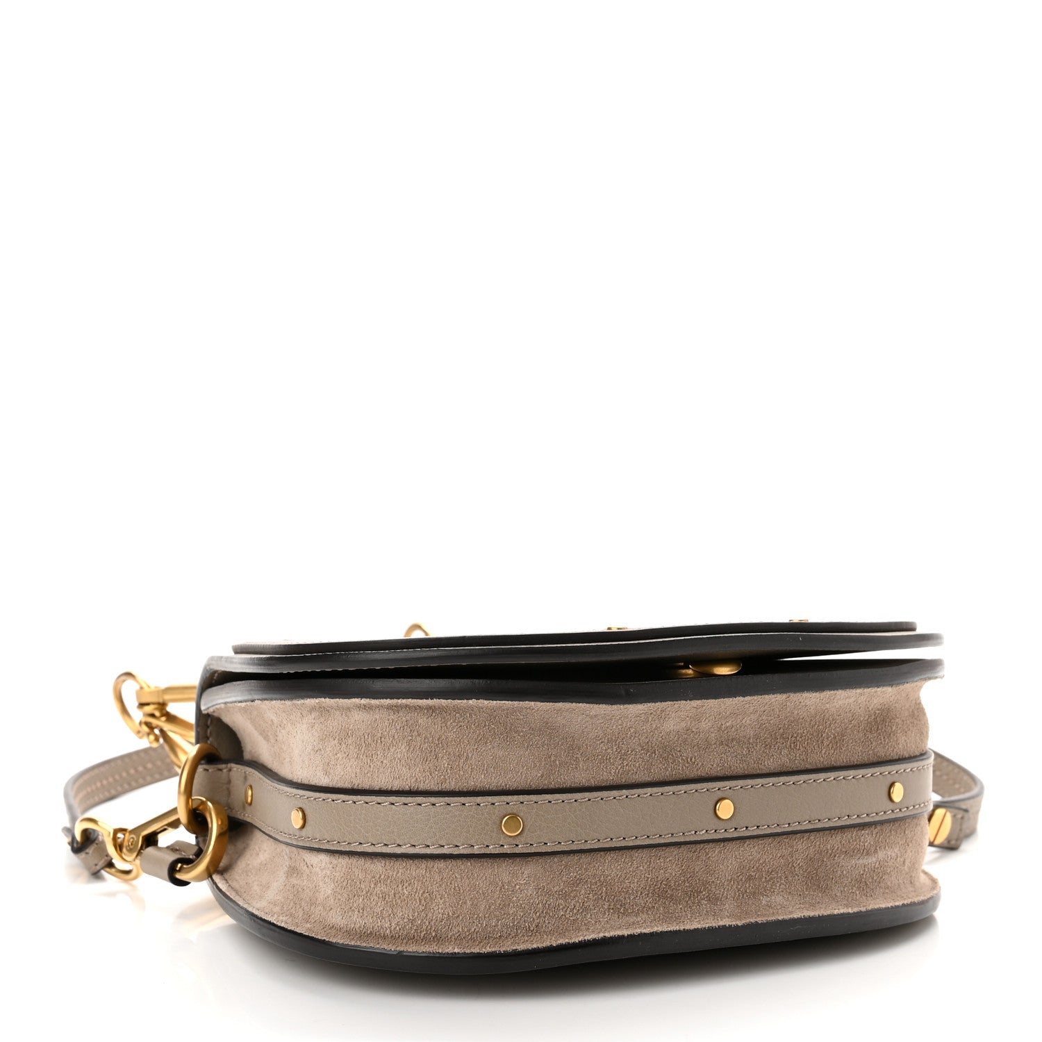 Chloe Calfskin Suede Small Nile Bracelet Bag Motty Grey 4 of 9