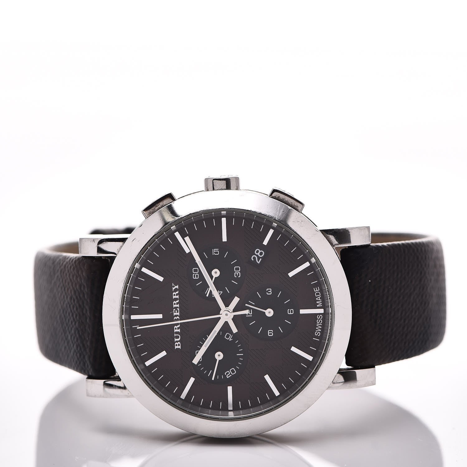 Burberry Stainless Steel Calfskin 40mm Chronograph Quartz Watch Black BU1776 3 of 8