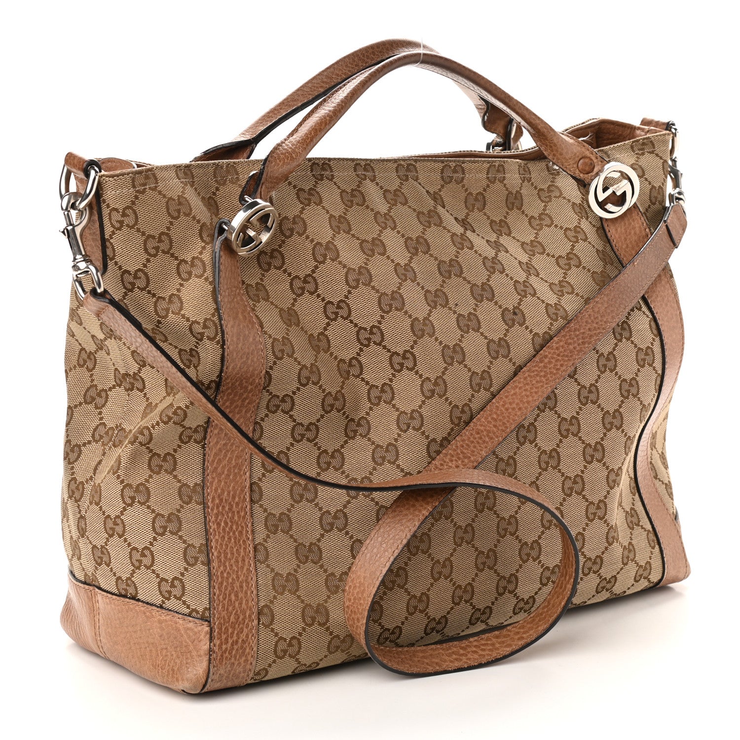 Gucci Monogram Old Libeccio Medium Miss GG Top Handle Bag Beige Ebony Light Brown 3 of 18