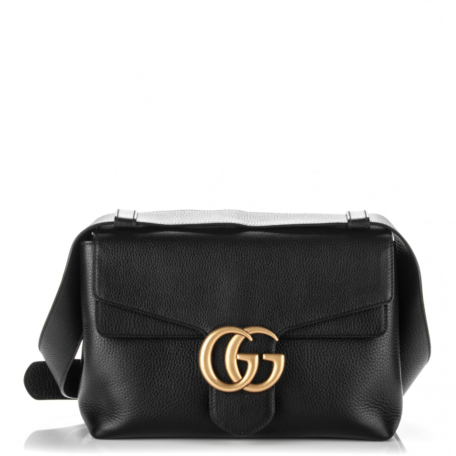 Gucci Cellarius Calfskin GG Marmont Shoulder Bag Black 1 of 7