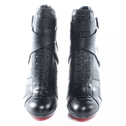 Christian Louboutin Leather Lamu 120 Platform Ankle Boots 38.5 Black 2 of 7